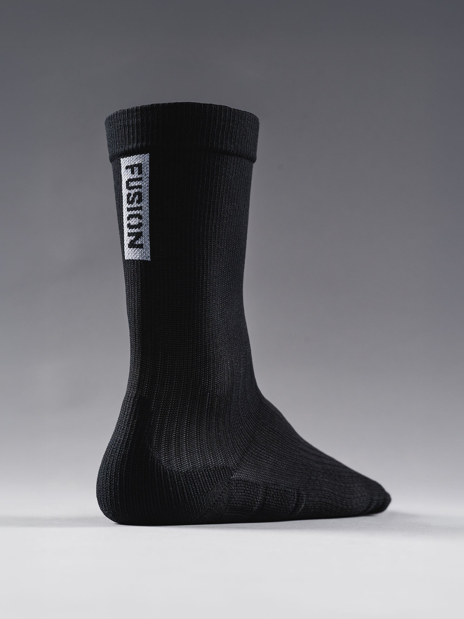 Fusion black running sock