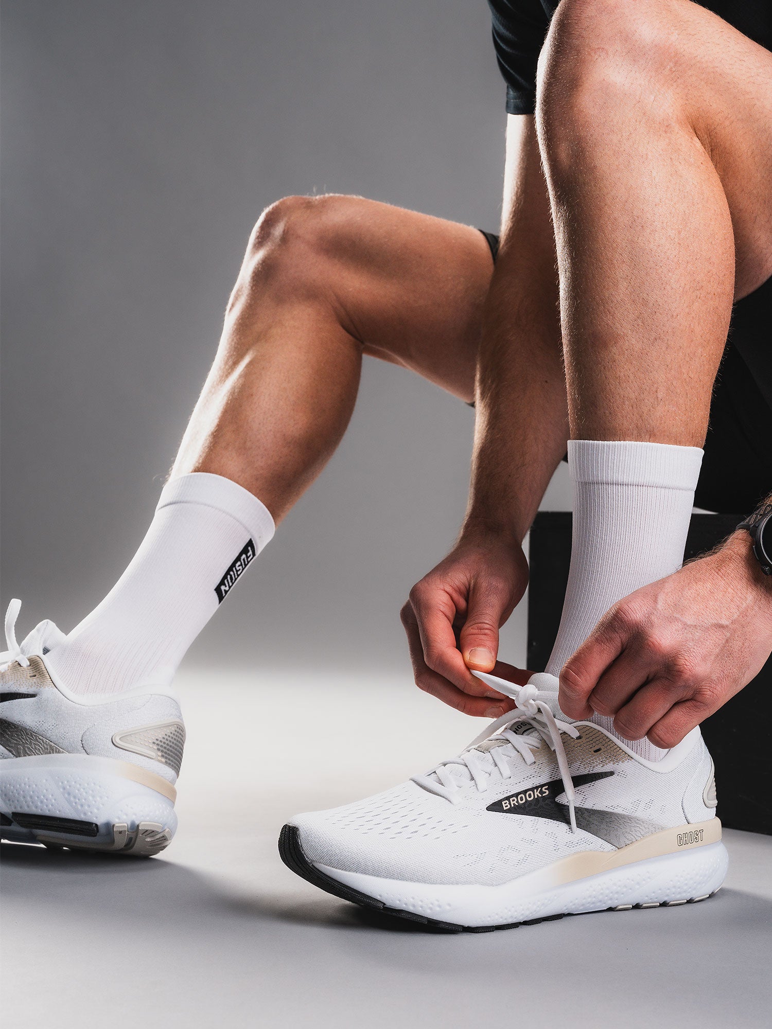 Running sock n white from Fusion with Anatomical fit reducing the risk of blisters