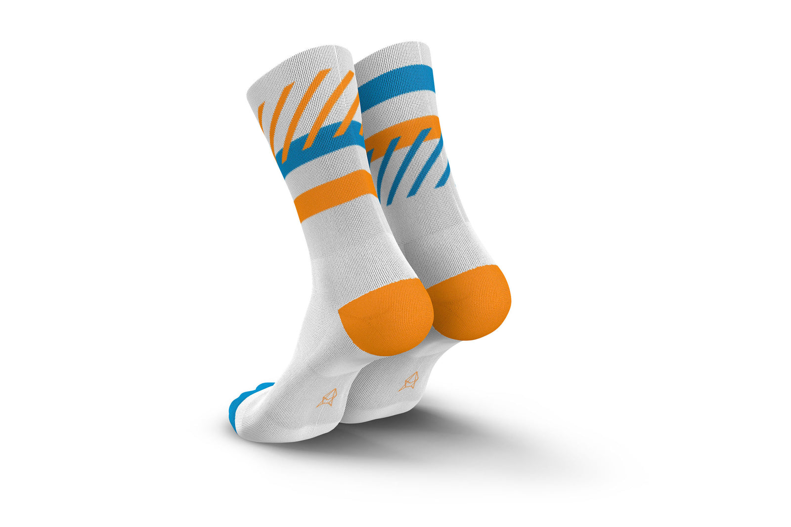 INCYLENCE Running Disrupts White Blue Orange Long Sock