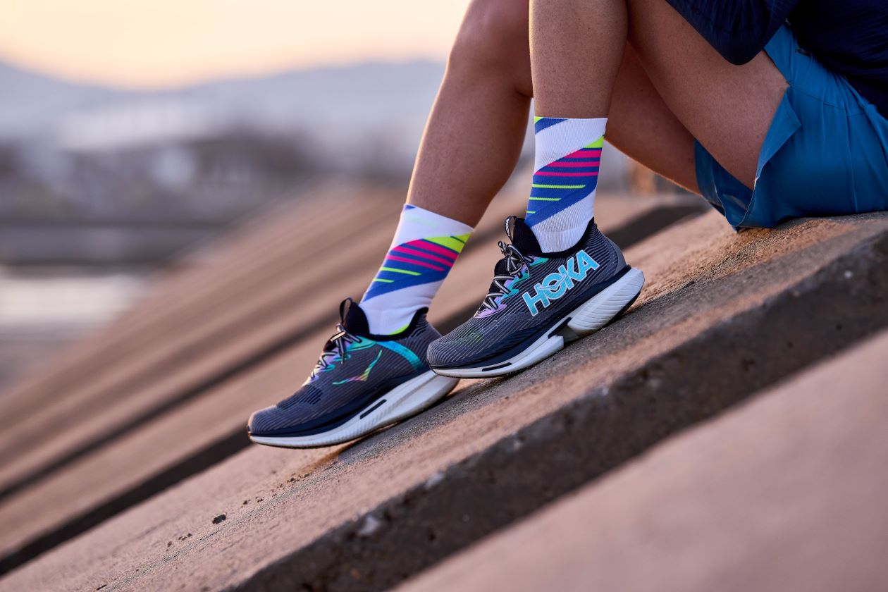 Incylence Running Socks White Canary on model