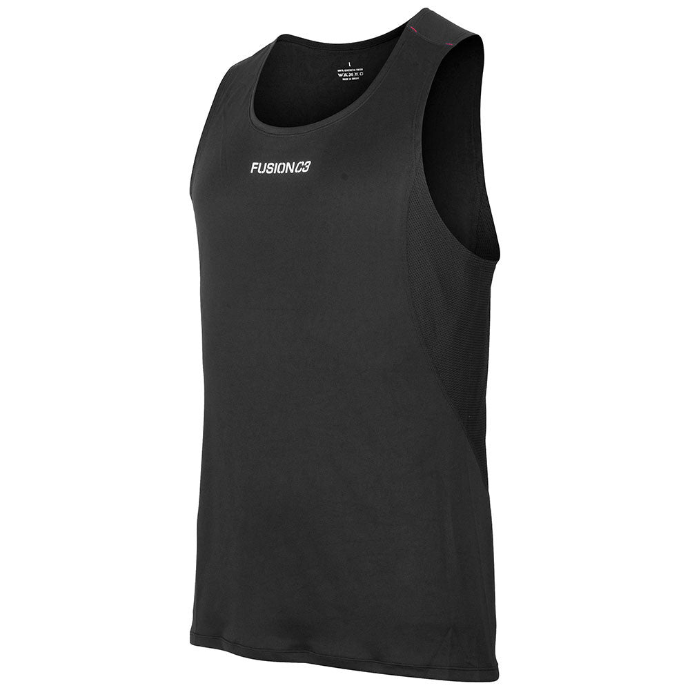 Fusion Mens C3 Running Singlet_Colour: Black