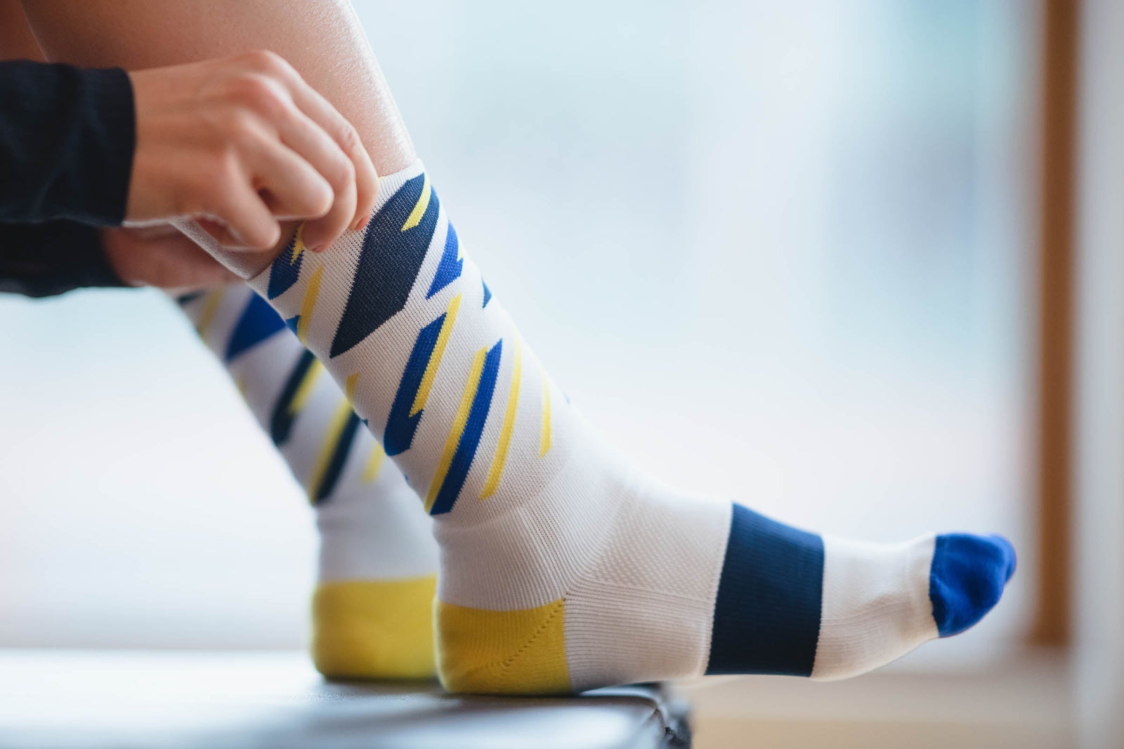 Incylence Running Dashes White Blue Long Sock Socks INCYLENCE