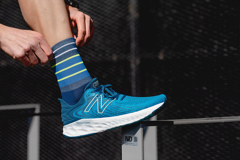 Incylence Running Lines Blue Canary Long Sock Socks INCYLENCE