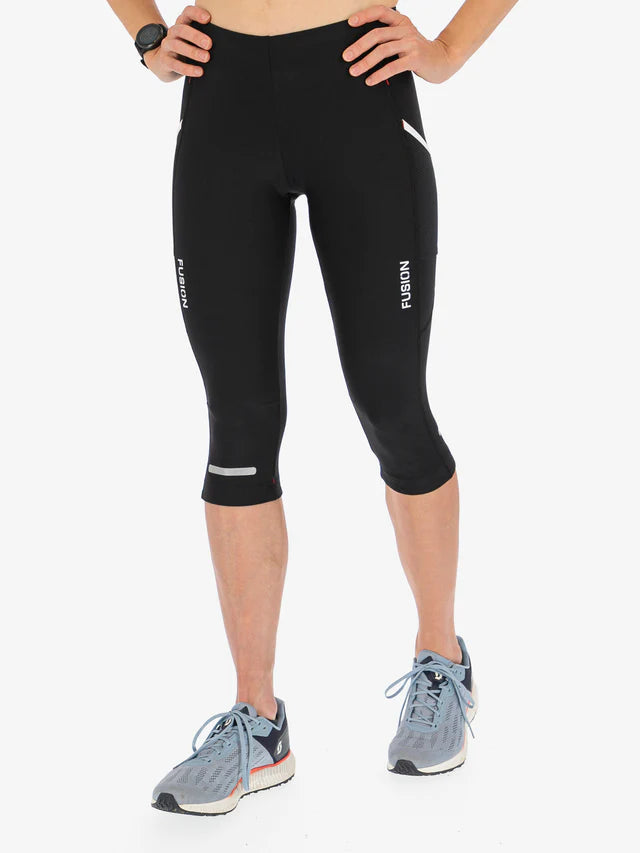 FUSION C3 Running Tights 3 4 length with side Pockets FM Sports