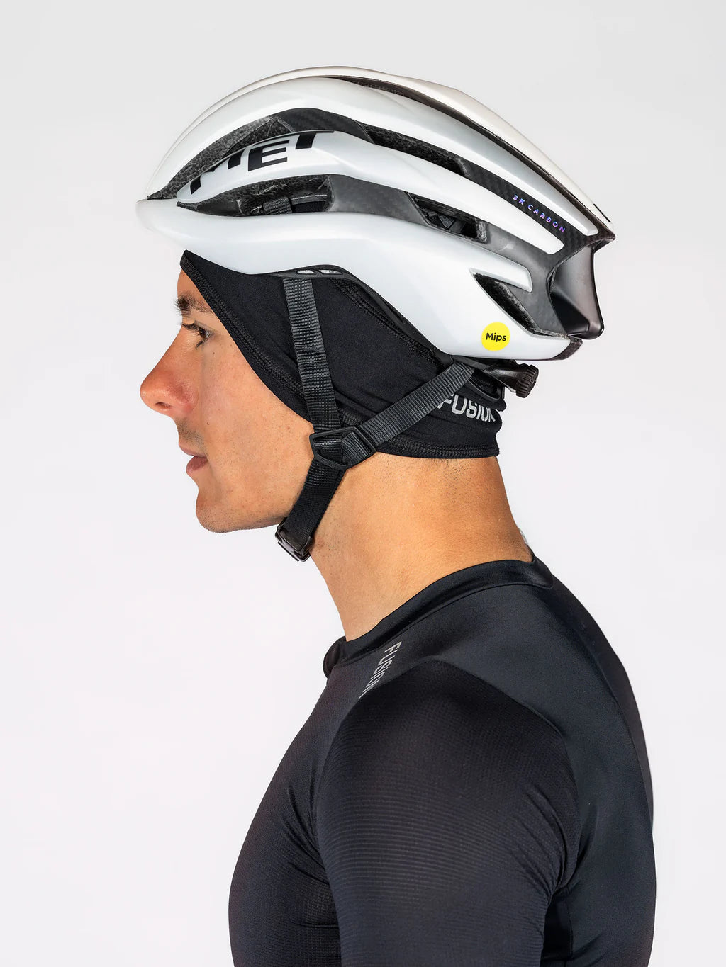 Fusion Cycling Beanie under helmet