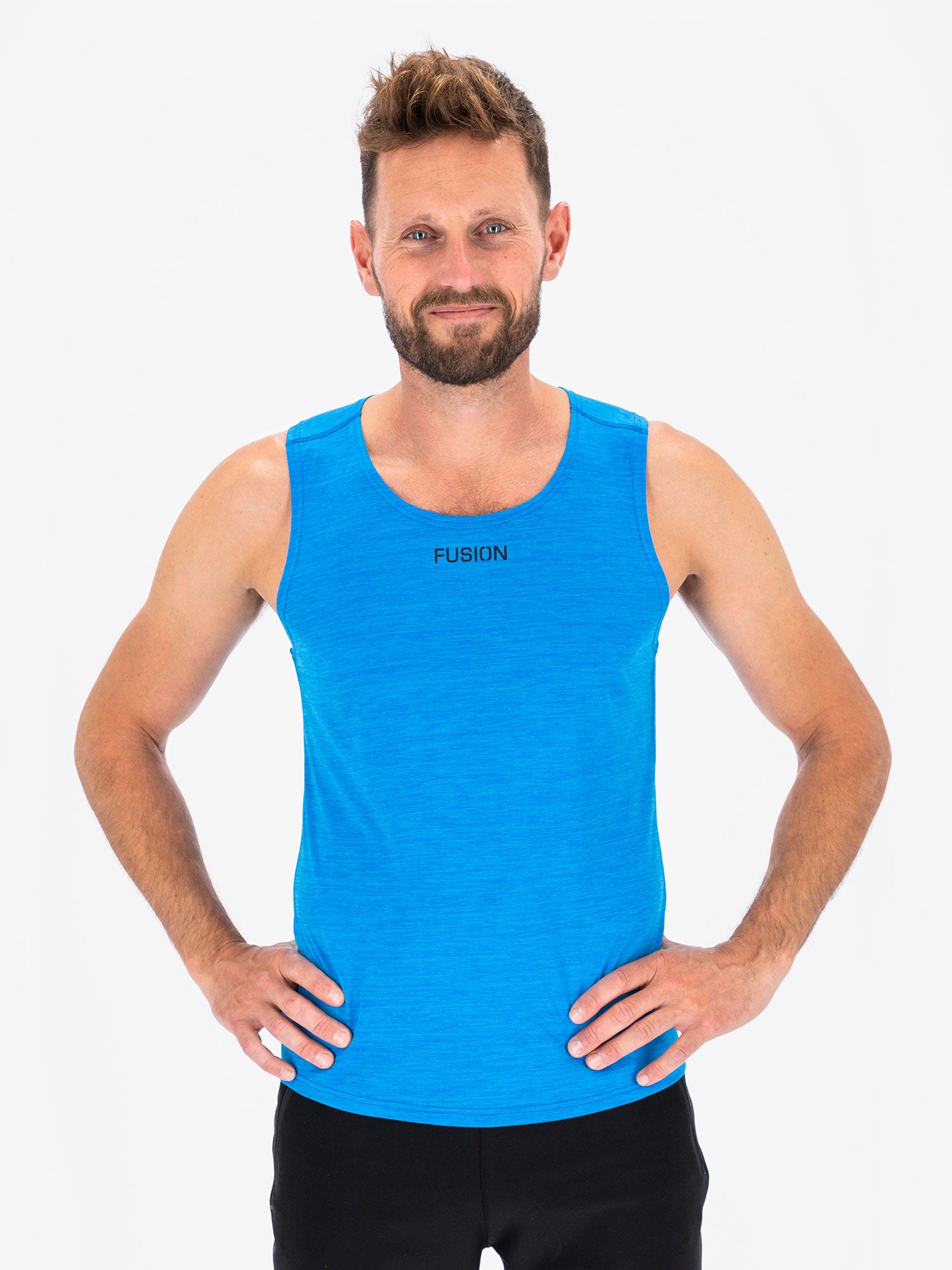 Mens running singlet blue