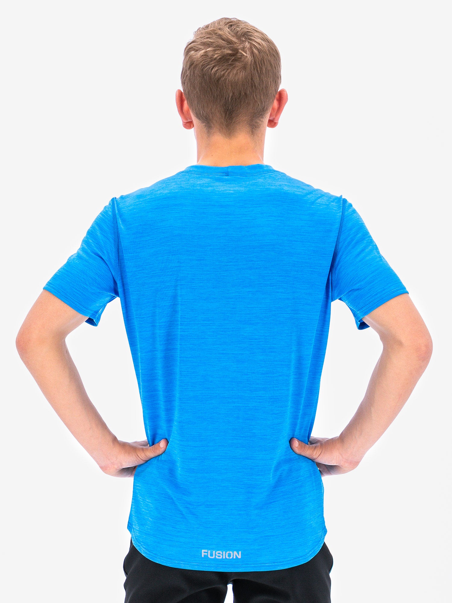 Mens C3 T-shirt for running in surf blue rear