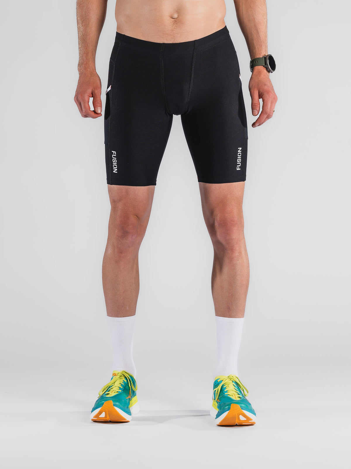 Fusion mens Short Run Tights with pockets