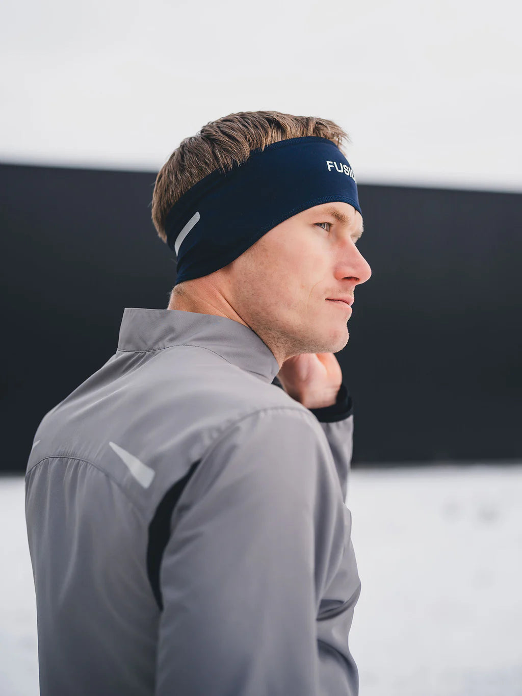 Fusion Navy headband on athlete