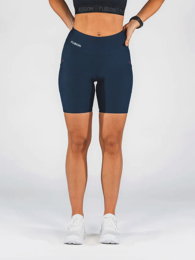Womens Short Gym Tights Navy