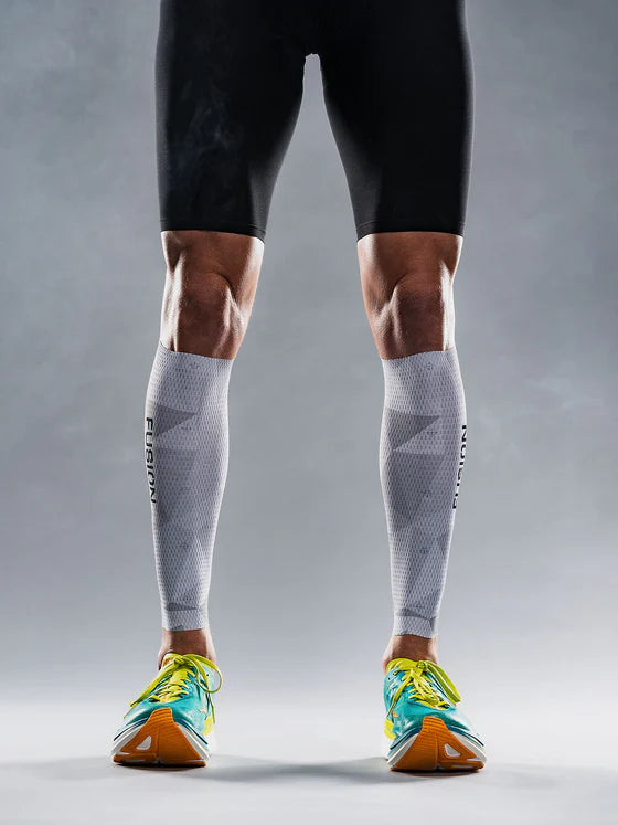FUSION Tempo! Pro Calf Sleeves White/Grey