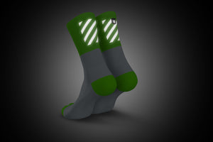 High Viz Green running socks with reflective strip for visibility in the dark