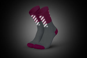 High Viz Pink running socks with reflective strip for visibility in the dark
