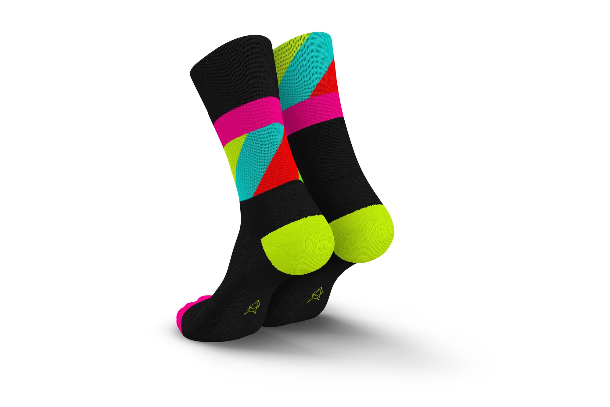 INCYLENCE Strides Black Pink Canary Long Sock