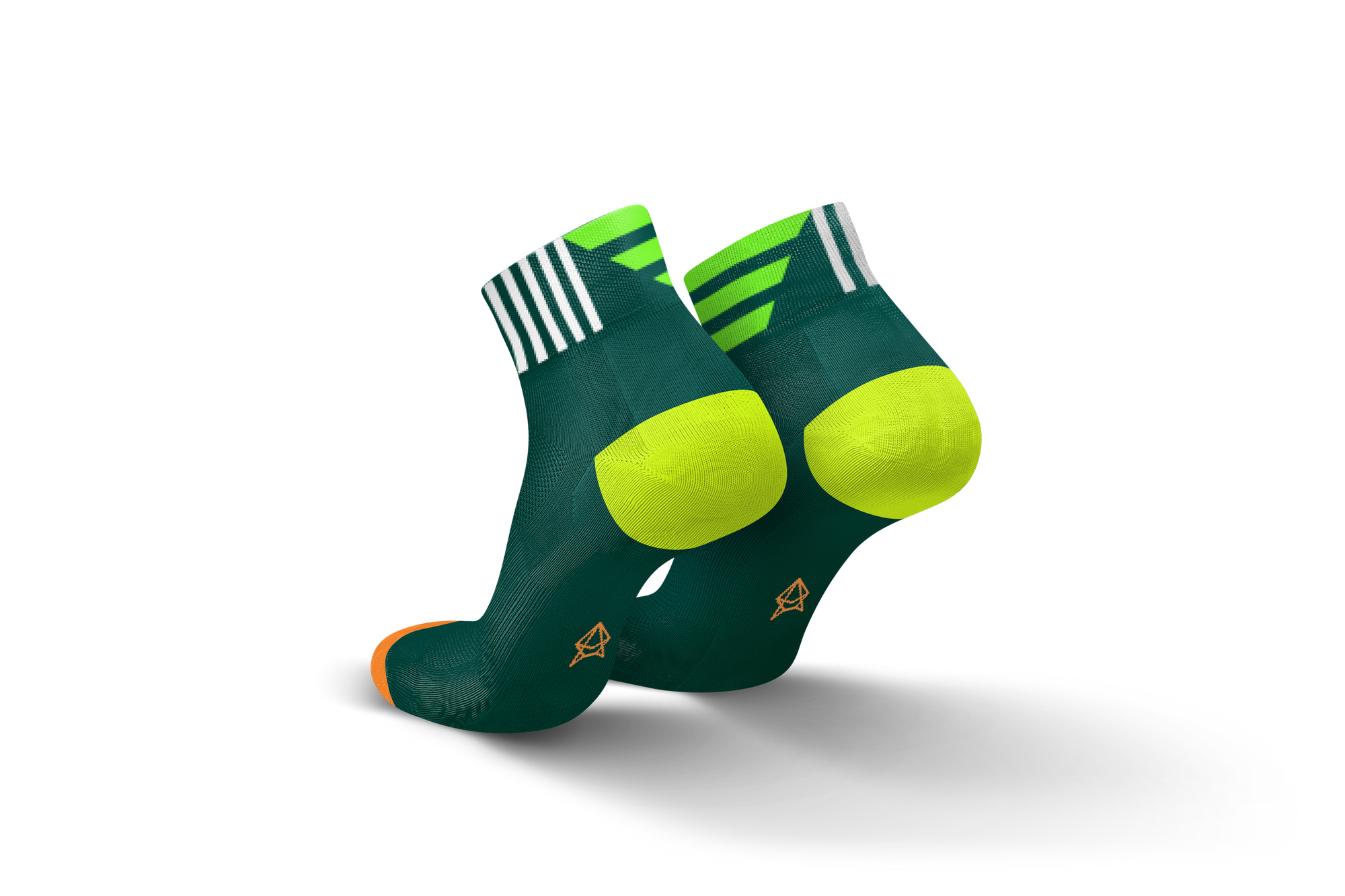 Running Sock Short Contrasts Green