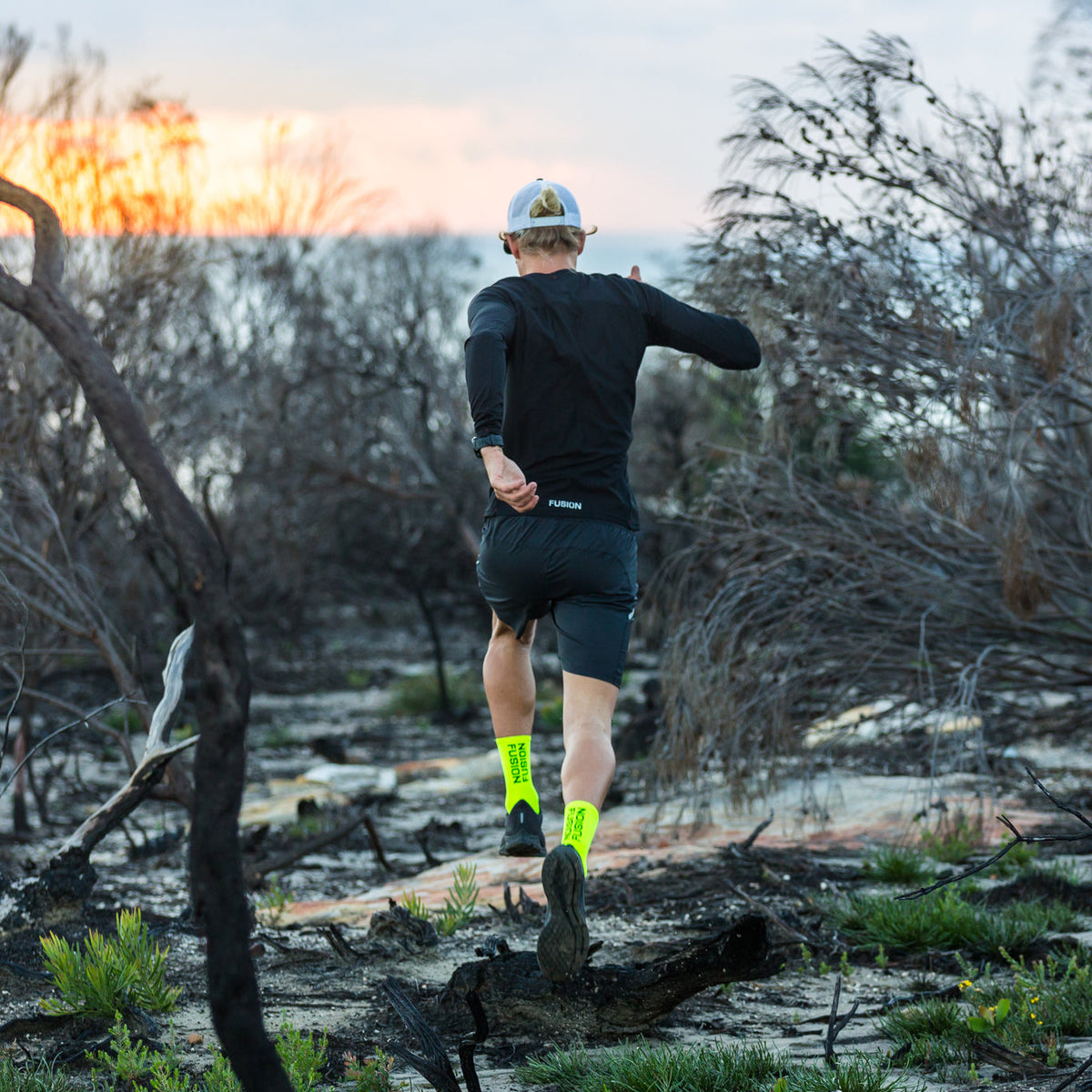 Fusion Trucker Cap_Black/White_Collection: Mens_Action