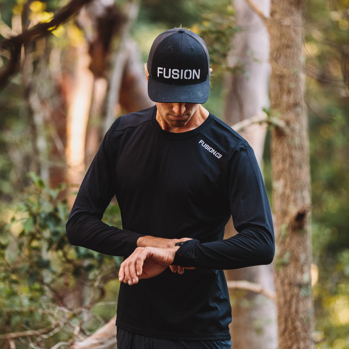 Fusion Trucker Cap_Black_Collection: Mens_Action