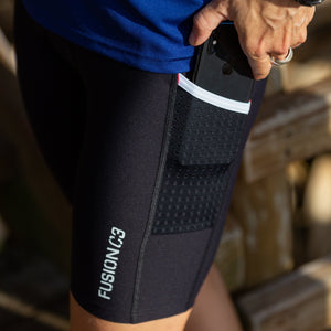 Fusion C3 Short Run Tights with mesh side pockets suitable for mobile phone when running