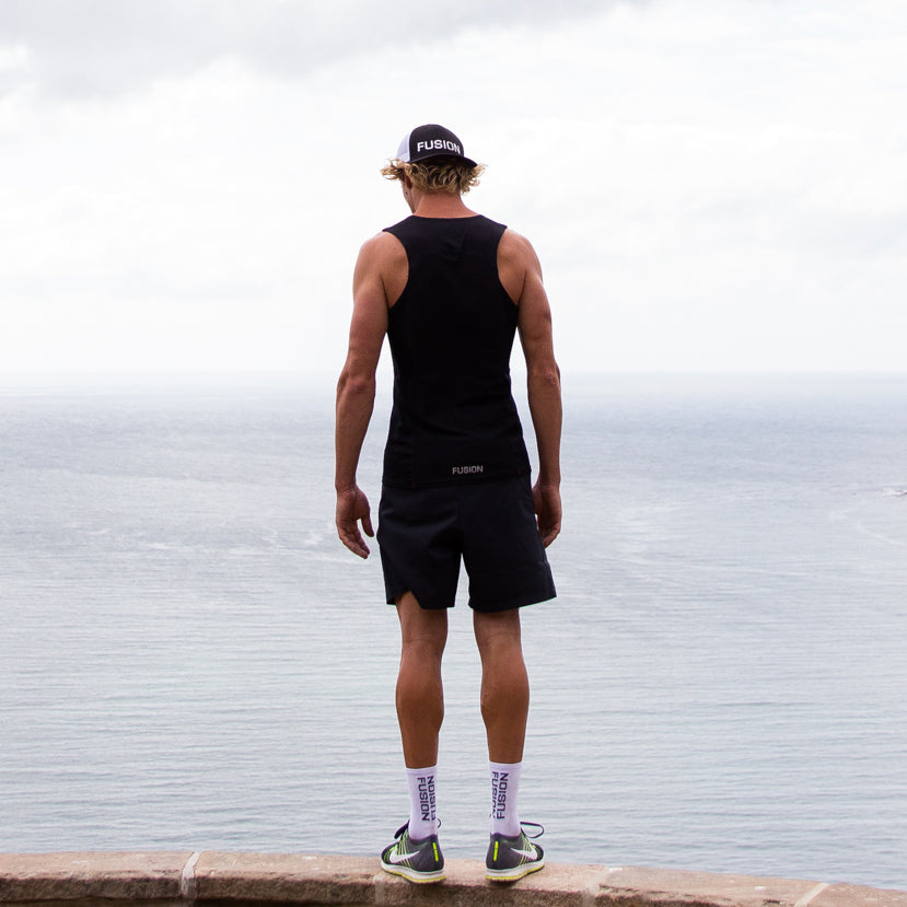 Fusion Trucker Cap_Black/White_Collection: Mens_Action