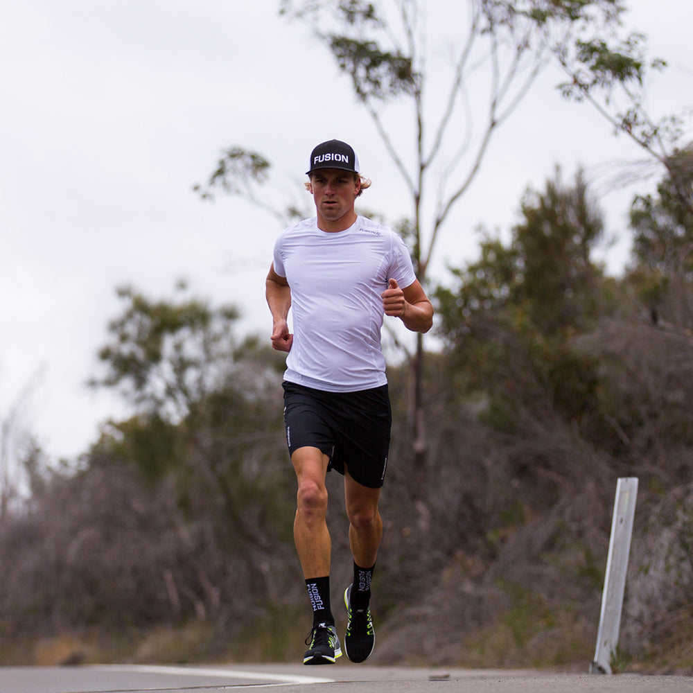 Fusion Trucker Cap_Black/White_Collection: Mens_Action