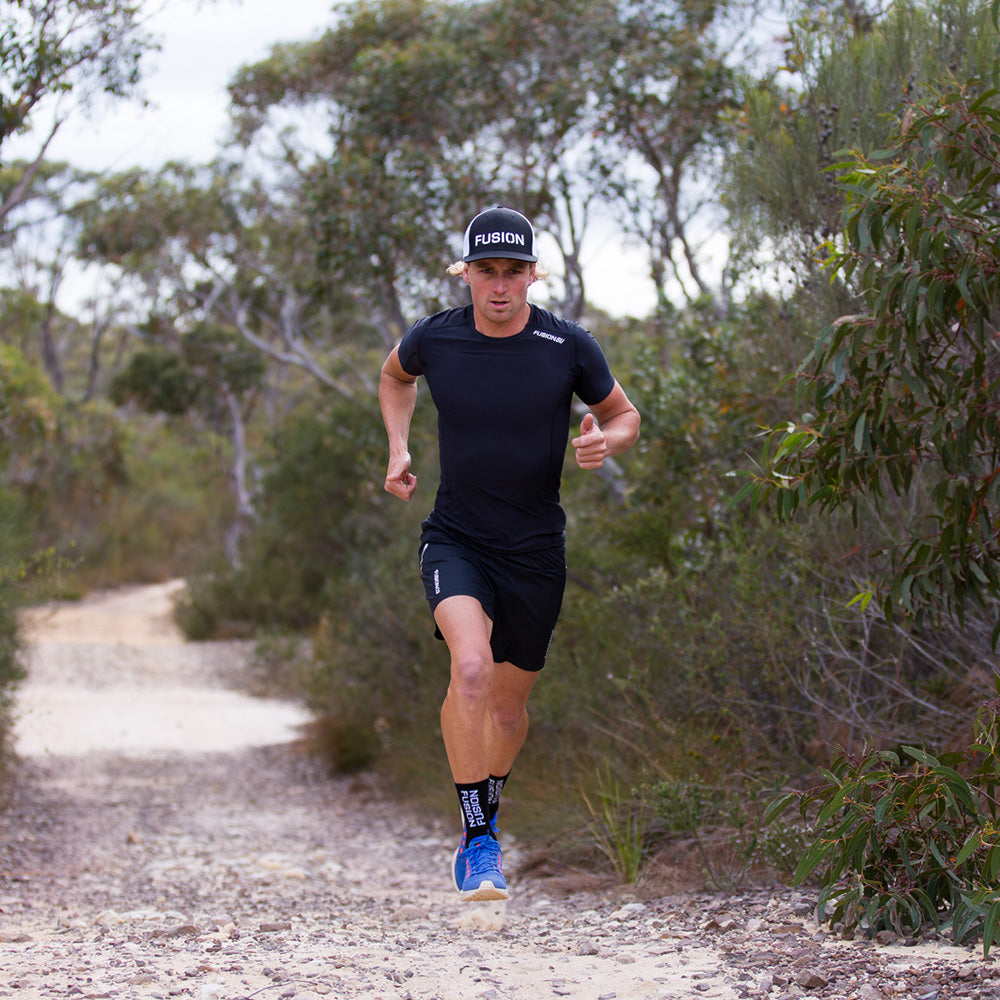 Fusion Trucker Cap_Black/White_Collection: Mens_Action