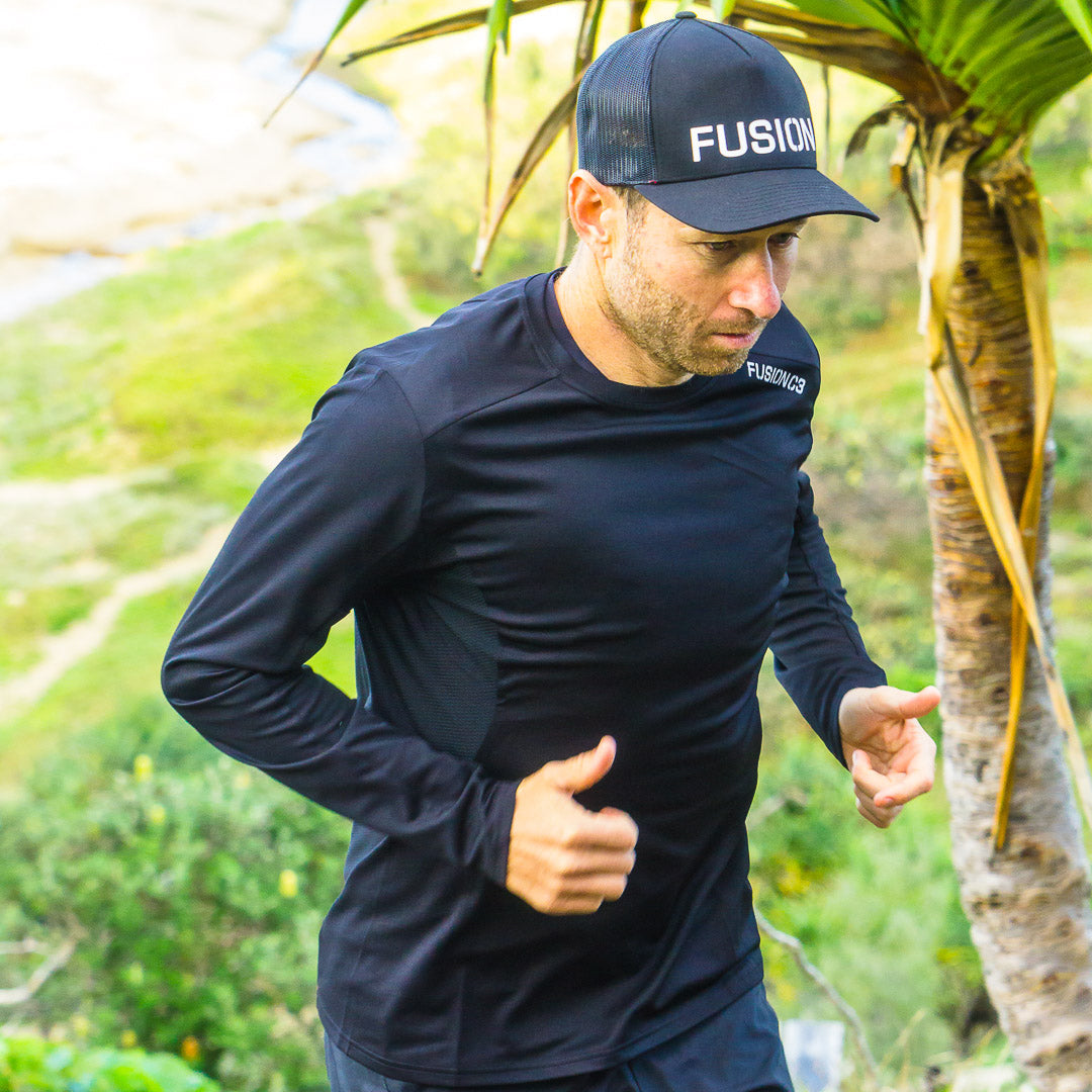 Fusion Trucker Cap_Black_Collection: Mens_Action