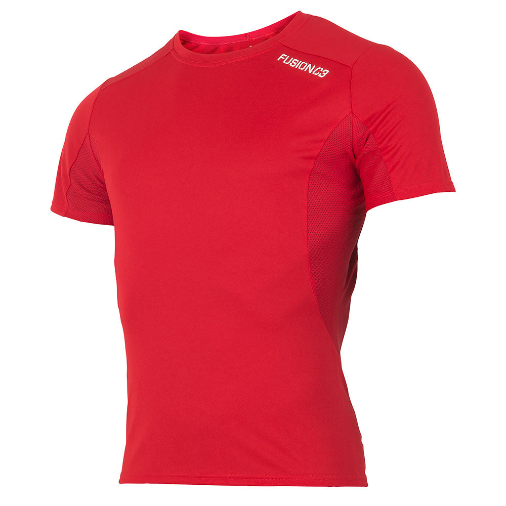Fusion Mens C3+ Technical Running T-Shirt_Colour: Red