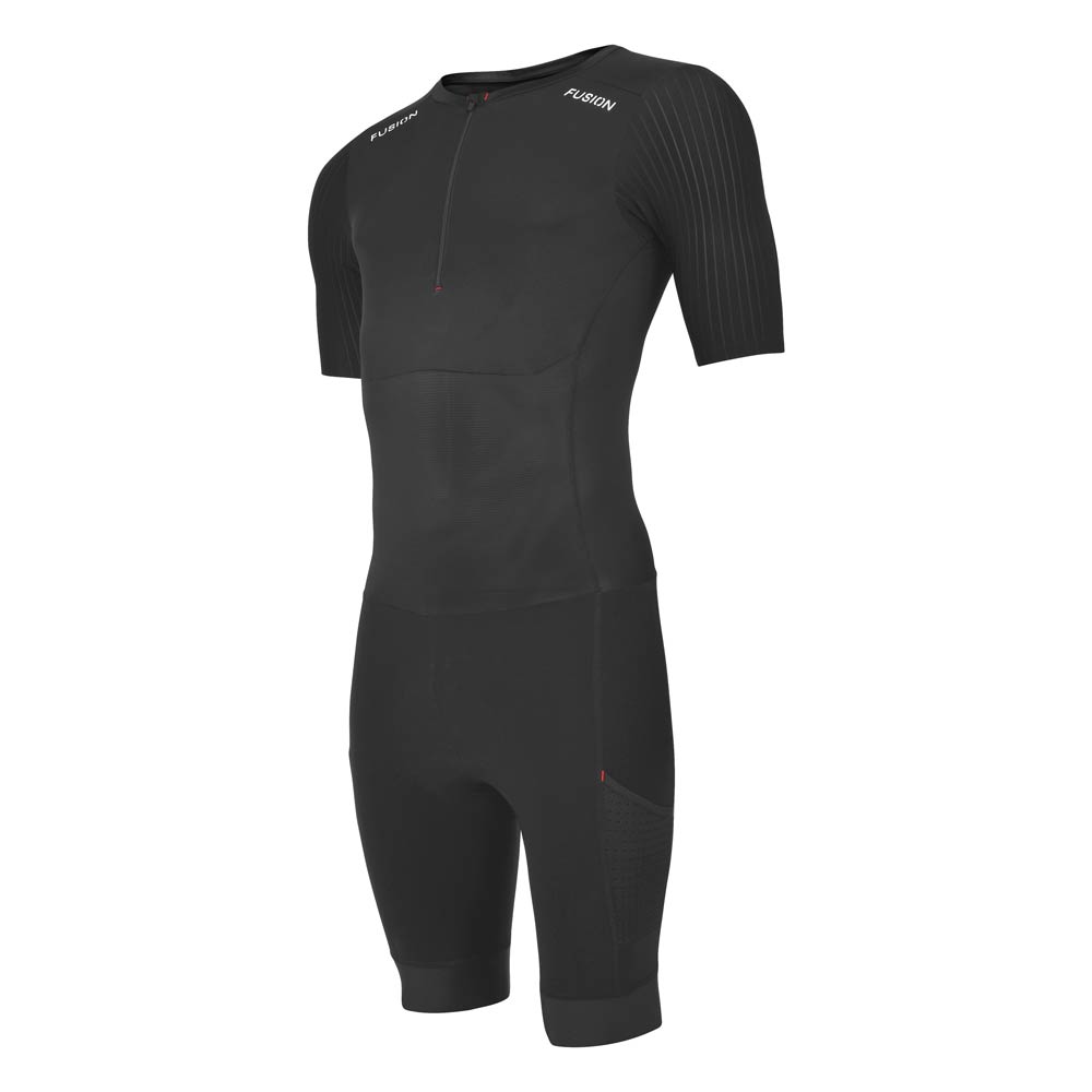 Fusion SLi Speed Suit (all black)_sleeved tri suit_front