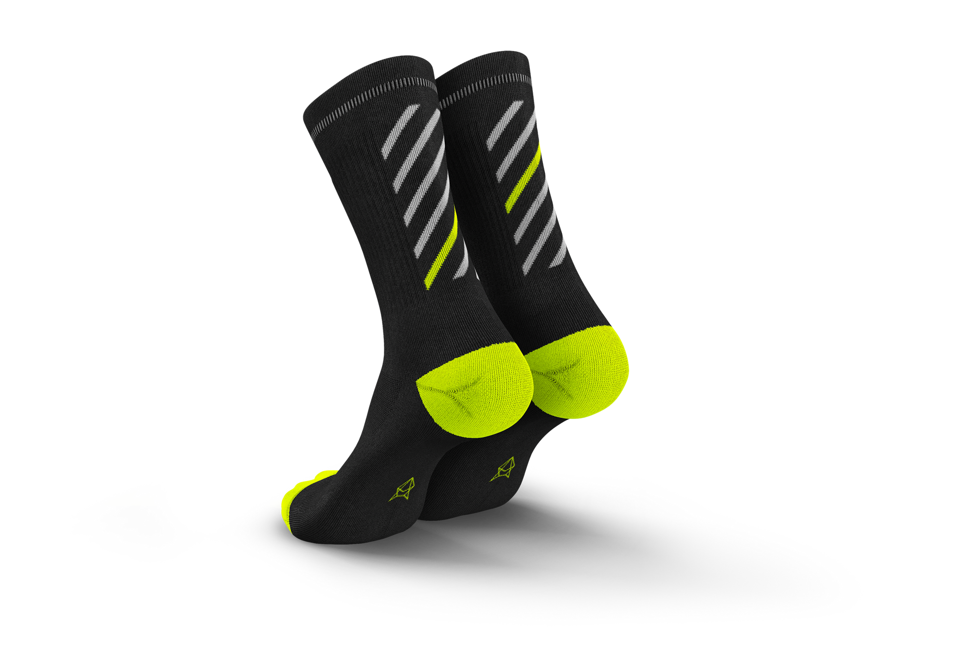 Merino Rise Grit Canary Running and Cycling sock 