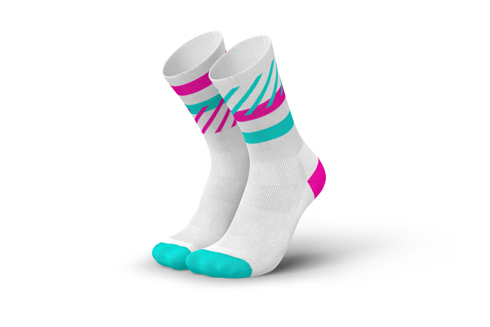 INCYLENCE Running Disrupts Pink Cyan Long Sock - FM Sports