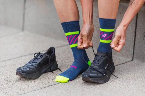 Incylence Ultralight KICKASS Navy Pink Long Sock Socks INCYLENCE 