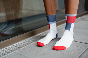 Incylence Ultralight Zones Navy Red Long Sock Socks INCYLENCE 